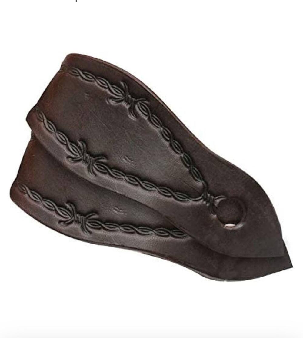 Showman Barbwire Tooled Oiled Harness Leather Slobber Straps Horse